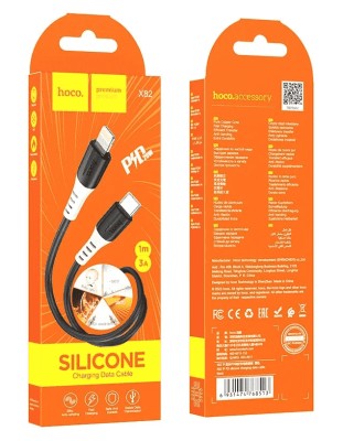 Usb Кабель-зарядка Type-C на Lightning Hoco X82 20W 1м силиконовый черный Usb Кабель-зарядка Type-C на Lightning Hoco X82 20W 1м силиконовый черный