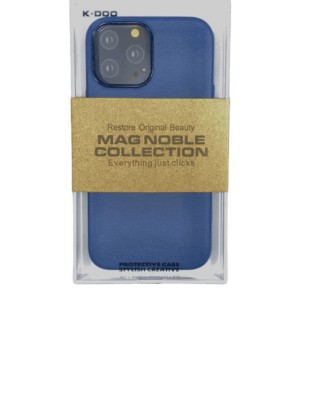 Накладка для i-Phone 13 Pro Max K-Doo Mag Noble кожаная синяя Накладка для i-Phone 13 Pro Max K-Doo Mag Noble кожаная синяя