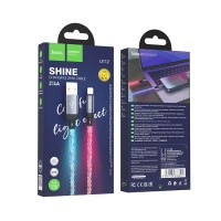 Usb Кабель-зарядка Lightning Hoco U112 2.4A 1м LED черный