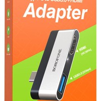 OTG TYPE-C на USB3.0+HDMI Borofone DH2 серебристый