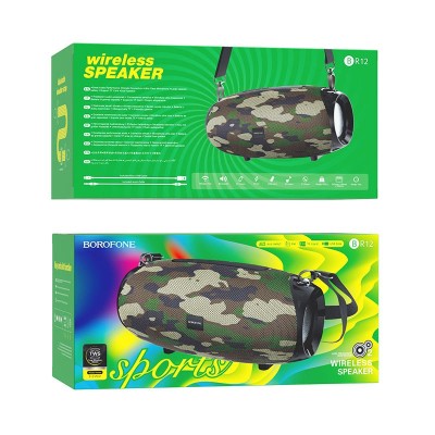 Bluetooth колонка Borofone BR12 Amplio sports BT5.0/1200mAh/2.5ч/10Вт хаки Bluetooth колонка Borofone BR12 Amplio sports BT5.0/1200mAh/2.5ч/10Вт хаки