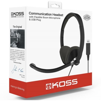 Стереонаушники полноразмерные KOSS CS-300 с микрофоном USB черные Стереонаушники полноразмерные KOSS CS-300 с микрофоном USB черные