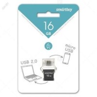 USB флеш накопитель Smartbuy 16GB OTG MicroUSB Poko Black (SB16GBPO-K)