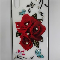 Накладка для i-Phone XS Max силикон со стеклом рисунок стразами