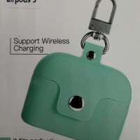 Силиконовый чехол для AirPods 3 с кнопкой и карабином бирюзовый