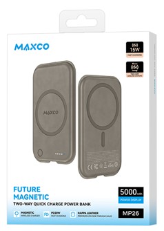 Powerbank с беспроводной зарядкой MagSafe Maxco MP26 5000mAh 15W серый Powerbank с беспроводной зарядкой MagSafe Maxco MP26 5000mAh 15W. Будущий магнитный аккумулятор с двусторонней быстрой зарядкой.
Модель: МР26
Емкость аккумулятора: 5000мАч/19.35 Втч Номинальная емкость: 2600мАч (5В/2.1А)
Вход: Тип-С 5В/ЗА 9В/2.2А Макс.
Вход беспроводной зарядки 1: 5В/1А 9В/1.1А Макс.
Выход: Тип-С 5В/2.4А 9В/2.2А Макс, Выход беспроводной зарядки 1: 58/0.25А Макс.
Выход беспроводной зарядки 2: Макс. 5Вт/7.5Вт/10Вт/15Вт.