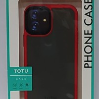 Накладка для i-Phone 12 mini 5.4" TOTU Gingle под кожу серо-красная