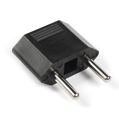 Переходник 2 pin плоский на 2 круглый Tefal черный Переходник 2 pin плоский на 2 круглый Tefal черный