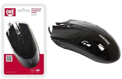 Мышь проводная Smartbuy ONE 339 USB/DPI 1000/3 кнопки/1.4м (SBM-339-K) черная Мышь проводная Smartbuy ONE 339 USB/DPI 1000/3 кнопки/1.4м (SBM-339-K) черная