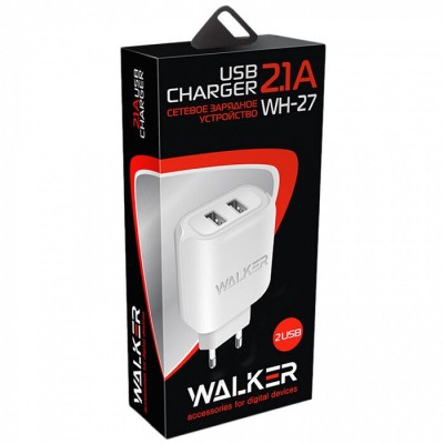 Сетевое зар. устр. Walker WH-27 2USB 2.1A белое Сетевое зар. устр. Walker WH-27 2USB 2.1A белое