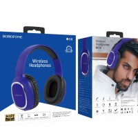 Стереонаушники Bluetooth Полноразмерные Borofone B09 BT5.0 с микрофоном синие