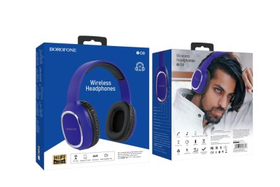 Стереонаушники Bluetooth Полноразмерные Borofone B09 BT5.0 с микрофоном синие Стереонаушники Bluetooth Полноразмерные Borofone B09 BT5.0 с микрофоном синие