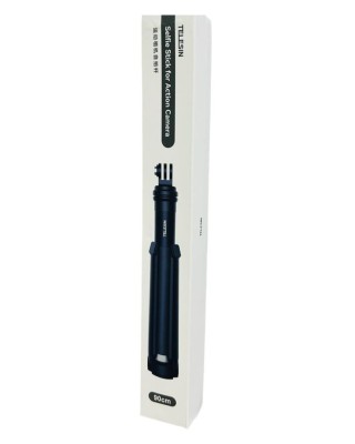 Монопод Telesin Selfie Stick 90см GP-MNP-090-S для экшн-камер Монопод Telesin Selfie Stick 90см GP-MNP-090-S для экшн-камер  со штативом, и зажимом для телефона имеет все необходимое для записи топовых видео, а так же ведения блогов.
Монопод сделан из алюминиевого сплава и не боится воды. 
Телескопический монопод имеет отличные показатели в плане компактности. В сложенном состоянии его длина всего 20 см., а в разложенном 90 см. В комплекте с моноподом поставляется тренога которая позволяет устанавливать монопод на плоские поверхности. Тренога прочная из аллюминия, фиксируется снизу ручки.
Монопод - штатив имеет телескопическую конструкцию, 5 секций монопода позволяет выбрать любой ракурс съемки, а универсальные крепления позволят закрепить как экшен камеру, и ваш смартфон для просмотра материалов.
Монопод - штатив раскладывается до 87 см, и может вращаться на 180, для достижения наилучшего угла.
Резьба 1/4 позволит закрепить дополнительные аксессуары, такие как  свет или внешний микрофон. . Входящий в комплект ремешок удерживает крепление надежно в ваших руках.