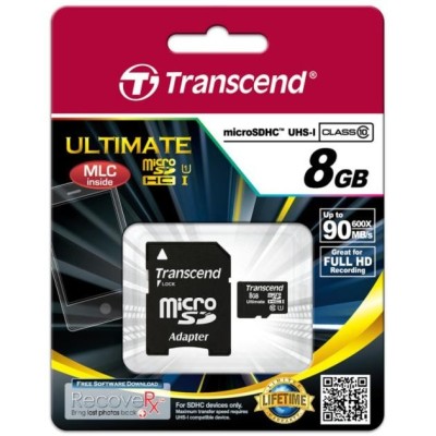 micro SDHC карта памяти Transcend 8GB Class 10 UHS-I (с адаптером SD) micro SDHC карта памяти Transcend 8GB Class 10 UHS-I (с адаптером SD)