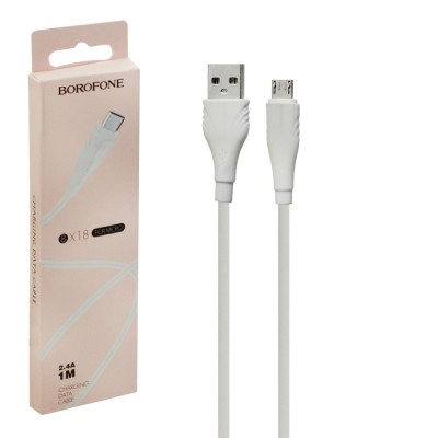 Usb Кабель-зарядка Micro Borofone BX18 Optimal 2.4A 1м белый Usb Кабель-зарядка Micro Borofone BX18 Optimal 2.4A 1м белый