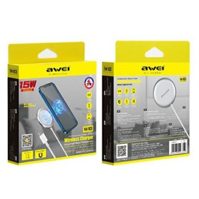 Usb Кабель-зарядка магнитный Type-C Awei W10 для i-Phone 12 15w белый Usb Кабель-зарядка магнитный Type-C Awei W10 для i-Phone 12 15w белый