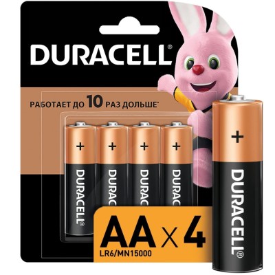 Батарейка алкалиновая Duracell Basic AA/LR6/BL4 Батарейка алкалиновая Duracell Basic AA/LR6/BL4