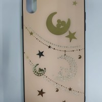 Накладка для i-Phone XS Max силикон со стеклом со стразами