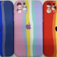 Накладка для i-Phone 11 Pro силикон матовый радужный разноцветный