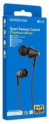 Наушники с микрофоном Borofone BM49 Player 1.2м черные Наушники с микрофоном Borofone BM49 Player 1.2м черные