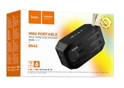 Bluetooth колонка Hoco BS42 BT5.0/500mAh/2ч/5Вт/TF черная Bluetooth колонка Hoco BS42 BT5.0/500mAh/2ч/5Вт/TF черная
