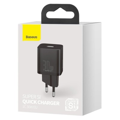 Сетевое зар. устр. Baseus Super Si Quick Charger 1C 30W EU CCSUP-J01 черное Сетевое зар. устр. Baseus Super Si Quick Charger 1C 30W EU CCSUP-J01 черное