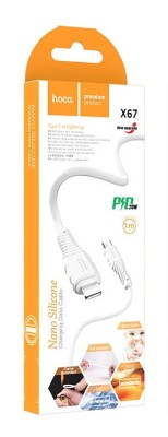 Usb Кабель-зарядка Type-C на Lightning Hoco X67 Nano 20W 1м мягкий силиконовый белый Usb Кабель-зарядка Type-C на Lightning Hoco X67 Nano 20W 1м мягкий силиконовый белый