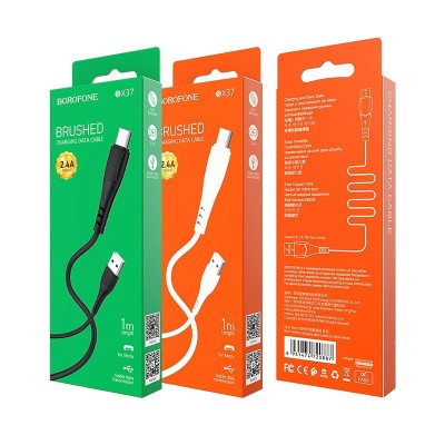 Usb Кабель-зарядка Micro Borofone BX37 Weldy 2.4A 1м белый Usb Кабель-зарядка Micro Borofone BX37 Weldy 2.4A 1м белый