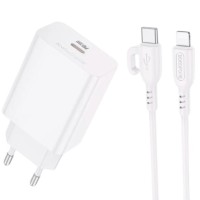 Cетевое зарядное устройство Borofone BA21A Pro с шнуром Type-C на Lightning 1C/20W белое