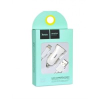 Автомобильное заряд. устр. Hoco Z2 с шнуром Lightning 1USB 1.5А белое