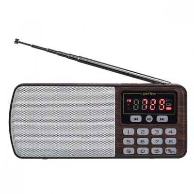 Портативный радиоприемник Perfeo Егерь 3Вт/FM/AUX/USB/MicroSD/1000mAh (PF_A4463) коричневый Портативный радиоприемник Perfeo Егерь 3Вт/FM/AUX/USB/MicroSD/1000mAh (PF_A4463) коричневый