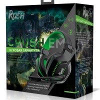 Игровая гарнитура RUSH CRUSH'EM, LED-подсветка, динамики 50мм, микрофон, черн/зел (SBHG-9640)/20