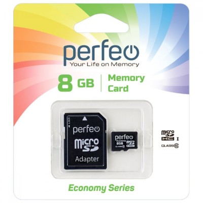 micro SDHC карта памяти Perfeo 8GB Class 10 High-Capacity Economy series (с адаптером SD) micro SDHC карта памяти Perfeo 8GB Class 10 High-Capacity Economy series (с адаптером SD)