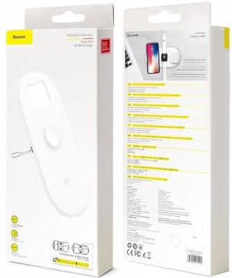 Беспроводное зарядное устройство Baseus Smart 3in1 для Phone+Watch+Pods WX3IN1-C02 белый Беспроводное зарядное устройство Baseus Smart 3in1 для Phone+Watch+Pods WX3IN1-C02 белый