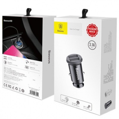Автомобильное заряд. устр. Baseus Grain 2USB 3.1A (CCALL-ML01) черное Автомобильное заряд. устр. Baseus Grain 2USB 3.1A (CCALL-ML01) черное