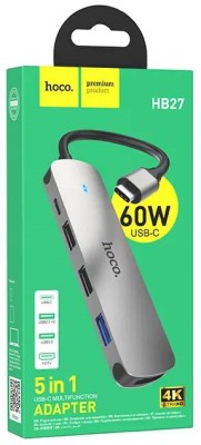 Кабель-переходник Hoco HB27 Type-C на HDMI/USB3.0/USB2.0/USB-C серый Кабель-переходник Hoco HB27 Type-C на HDMI/USB3.0/USB2.0/USB-C серый