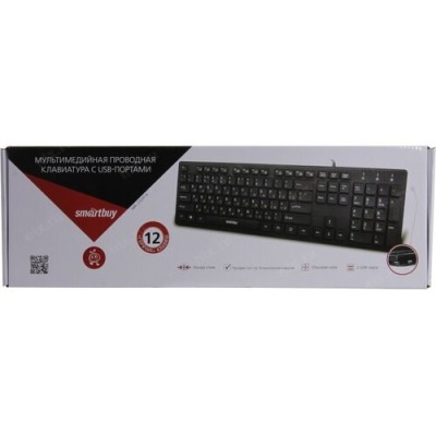 Клавиатура проводная Smartbuy 232 USB/104+12 клавиш/2USB-порта/1.5м, (SBK-232H-K) черная Клавиатура проводная Smartbuy 232 USB/104+12 клавиш/2USB-порта/1.5м, (SBK-232H-K) черная