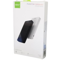 Powerbank GOLF G34 5000 mah + Кабель /In Micro usb /Type-C, Lightning/Out USB 2.1A/белый