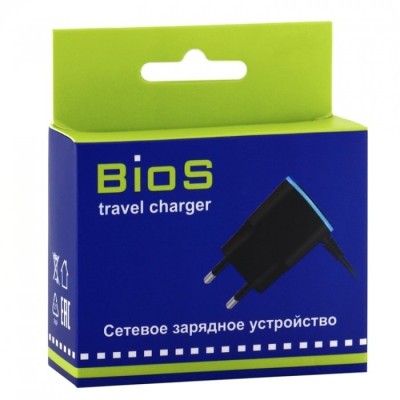 Сетевое зар. устр. BIOS MicroUSB 0.7A черное Сетевое зар. устр. BIOS MicroUSB 0.7A черное