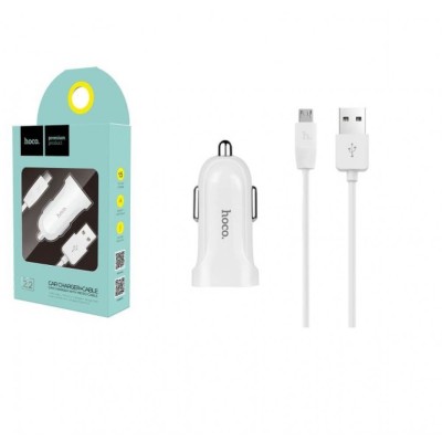 Автомобильное заряд. устр. Hoco Z2 1USB с шнуром Micro 1.5А, белое Автомобильное заряд. устр. Hoco Z2 1USB с шнуром Micro 1.5А, белое