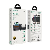 Беспроводное зарядное устройство 2in1 смартфон/наушники Borofone BQ7 2QI 18W черное