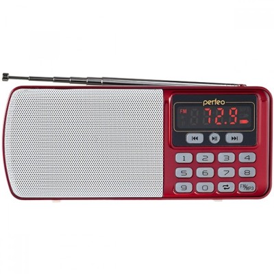 Портативный радиоприемник Perfeo Егерь 3Вт/FM/AUX/USB/MicroSD/1000mAh (PF_5026) красный Портативный радиоприемник Perfeo Егерь 3Вт/FM/AUX/USB/MicroSD/1000mAh (PF_5026) красный