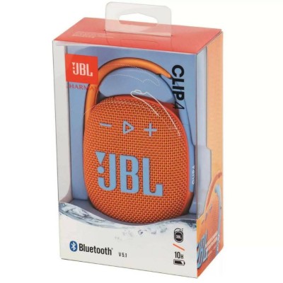 Bluetooth колонка JBL Clip 4 BT5.0/500mAh/6ч/5Вт/IP67 оранжевая Оригинал Bluetooth колонка JBL Clip 4 BT5.0/500mAh/6ч/5Вт/IP67 оранжевая Оригинал