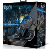 Игровая гарнитура RUSH CRUSH'EM, LED-подсветка, динамики 50мм, микрофон, черн/синяя (SBHG-9660)/20