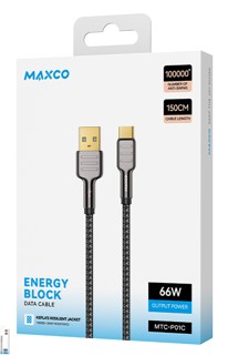 Usb Кабель-зарядка Type-C Maxco MTC-P01C 66W 1.5м черный Usb Кабель-зарядка Type-C Maxco MTC-P01C 66W 1.5м черный