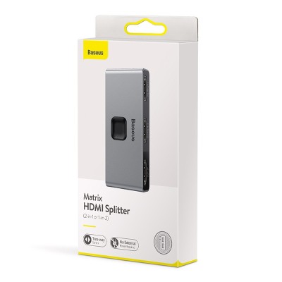 Разветвитель Baseus Matrix HDMI Splitter (2in1or 1in2) (CAHUB-BC0G) серый Разветвитель Baseus Matrix HDMI Splitter (2in1or 1in2) (CAHUB-BC0G) серый