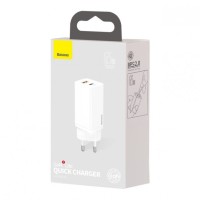 Сетевое зар. устр. Baseus GaN2 Lite Quick Charger 1USB/1C 65W (CCGAN2L-B02) белое