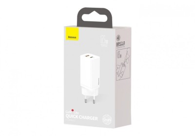 Сетевое зар. устр. Baseus GaN2 Lite Quick Charger 1USB/1C 65W (CCGAN2L-B02) белое Сетевое зар. устр. Baseus GaN2 Lite Quick Charger 1USB/1C 65W (CCGAN2L-B02) белое