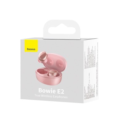 Мобильная Bluetooth-гарнитура Baseus Bowie E2 BT5.2/40mAh (300mAh)/5ч (NGTW090004) розовая Мобильная Bluetooth-гарнитура Baseus Bowie E2 BT5.2/40mAh (300mAh)/5ч (NGTW090004) розовая