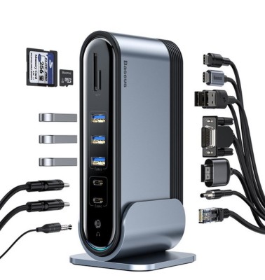 USB-концентратор Baseus Working Station Multifunctional Type-C/HDMI/SD/USB3.0/3.5мм/RJ45/ USB-концентратор Baseus Working Station Multifunctional Type-C/HDMI/SD/USB3.0/3.5мм/RJ45/